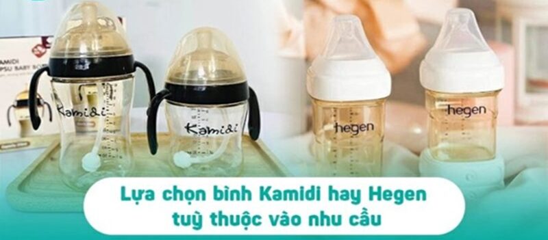 So sánh bình sữa Hegen và Kamidi có điểm gì khác nhau