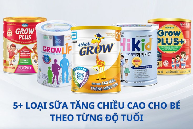 Top các loại sữa tăng chiều cao phổ biến hiện nay